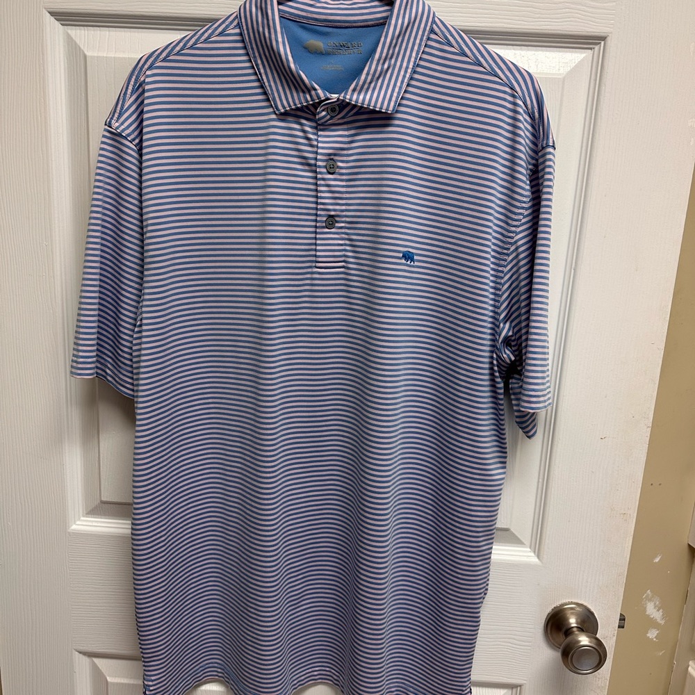 Onward Reserve Stripe Performance large Golf Polo.